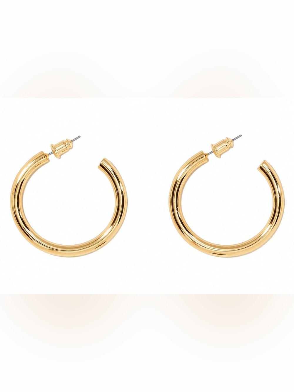 QUAY Australia Tubular Gold Hoop Earrings Brand New With Box
